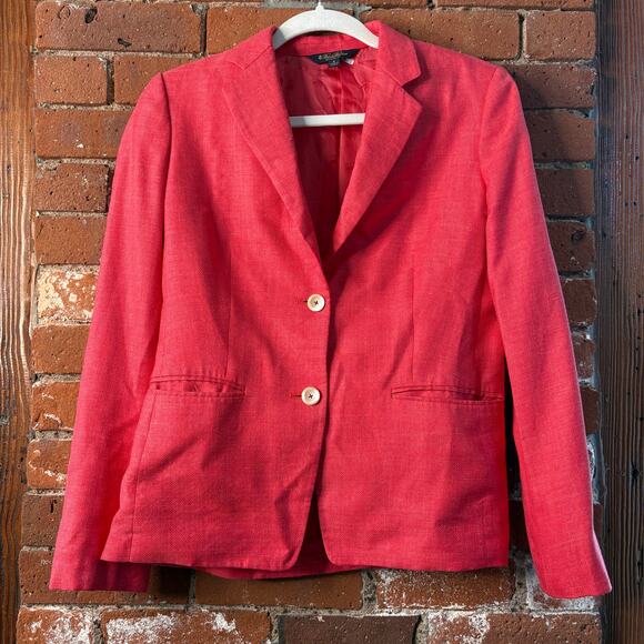 Brooks Brothers Stellita Fit Loro Piana Summertime Blazer in Ruby Pink Sz 4 - Picture 1 of 12